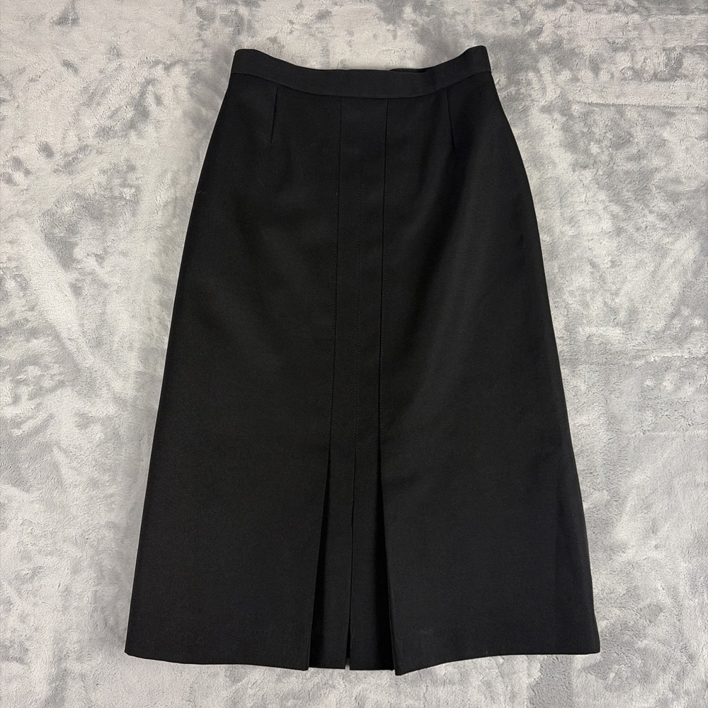 Vintage Union Made Pan-her Black Pleated Back Zipper A Line Skirt Size 7/8